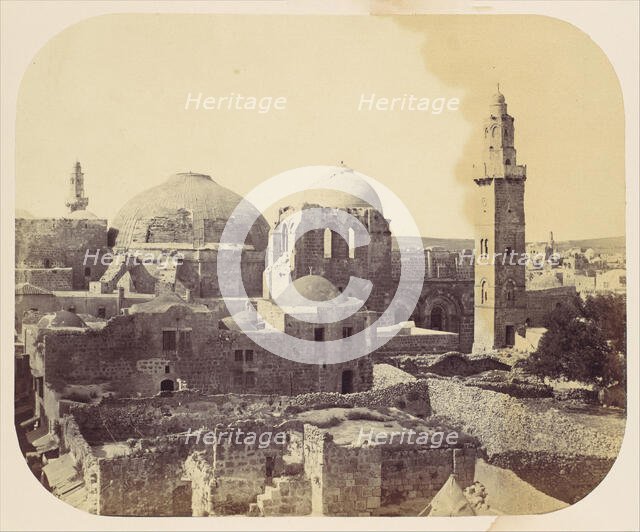 Dome of the Holy Sepulchre, Jerusalem, 1860s. Creator: John Anthony.
