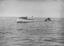 The French hydroplane 'Despujols I' being towed, 1913. Creator: Kirk & Sons of Cowes.