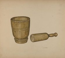 Mortar and Pestle, c. 1940. Creator: Clarence W Dawson.