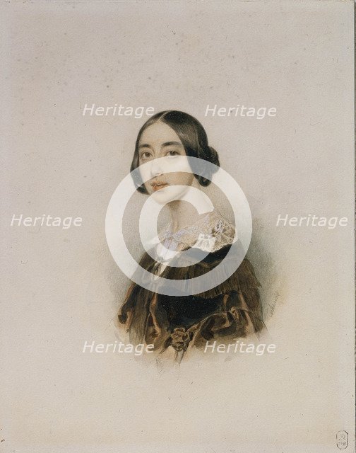 Portrait of the singer and composer Michelle Pauline Viardot-García (1821-1910), 1843-1845. Artist: Sokolov, Pyotr Fyodorovich (1791-1848)