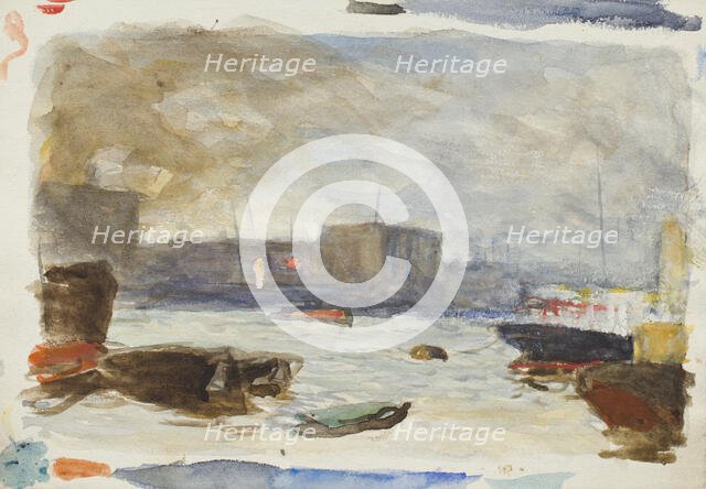 Study of an urban river scene, c1875-1944. Creator: George Clausen.
