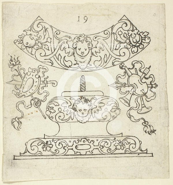 Plate 19, from XX Stuck zum (ornamental designs for goblets and beakers), 1601. Creator: Master AP.