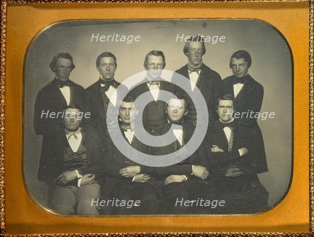 Group Portrait of Nine Young Men, about 1850. Creator: Unknown.