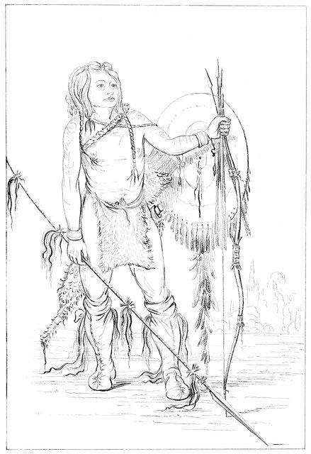Comanche chief, the great Comanche village, 1841.Artist: Myers and Co