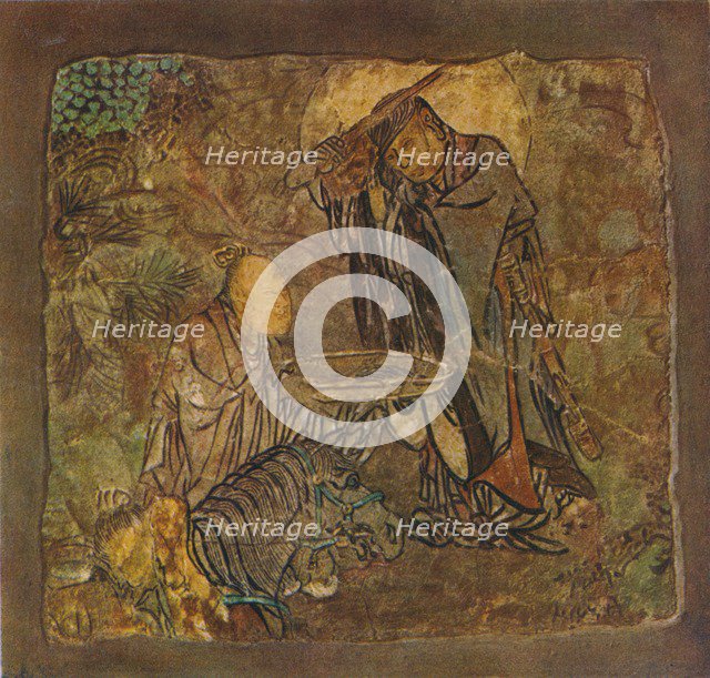 'Prince Gotama (Gautama) Cutting Off His Hair', (1934-35) Artist: Unknown.