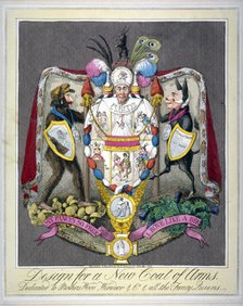'Design for a new coat of arms...', 1821.                                  Artist: Anon