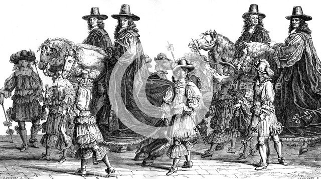 Procession of magistrates, Paris, 17th century (1882-1884).Artist: J Guillaume