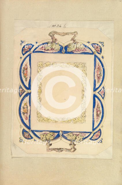Design for a Two-Handled Platter, 1845-55. Creator: Alfred Crowquill.