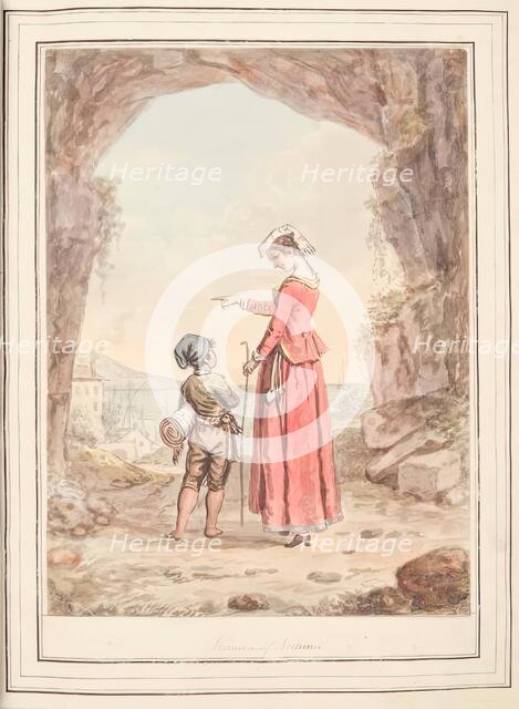 Woman of Nettuno, leaf from 'A Collection of Dresses by David Allan Mostly from Nature', 1776. Creator: David Allan.