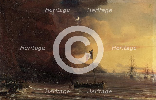 'Transport with Napoleon's body, 1841.  Artist: Theodore Gudin