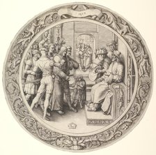 Christ before Annas, from the Circular Passion, 1509. Creator: Lucas van Leyden.