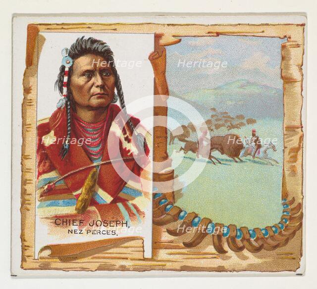 Chief Joseph, Nez Perces, from the American Indian Chiefs series (N36) for Allen & Ginter ..., 1888. Creator: Allen & Ginter.