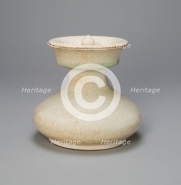 Broad Pear-Shaped Jar with Concave Lid, Tang dynasty (618-907), 8th century. Creator: Unknown.