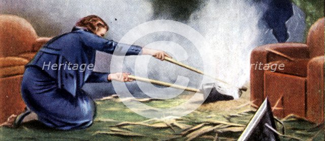 Air Raid Precautions, cigarette card, British, 1938. Artist: Unknown