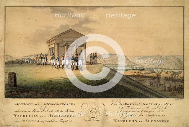 The visit of Napoleon and Alexander I to the battlefield of Jena, 1808. Artist: Geissler, Christian Gottfried Heinrich (1770-1844)