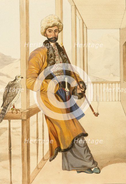 Caucasian traditional dress, 1840s. Artist: Gagarin, Grigori Grigorievich (1810-1893)