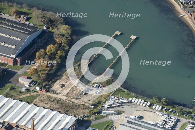 Gunboat Traverser system at Haslar, Gosport, Hampshire, 2020. Creator: Damian Grady.