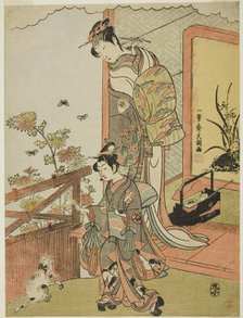 The Actor Onoe Matsusuke I as Oiso no Tora (?) (right), and Otani Taniji (left), c. 1770. Creator: Ippitsusai Buncho.
