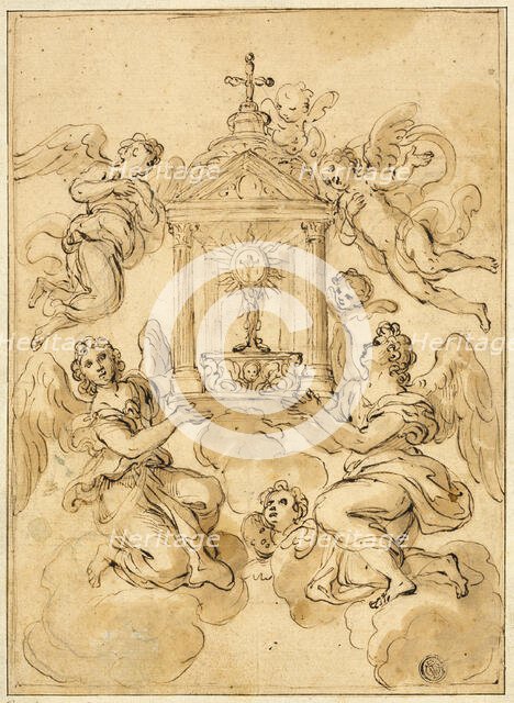 Monstrance Borne by Angels, n.d. Creator: Giacinto Calandrucci.