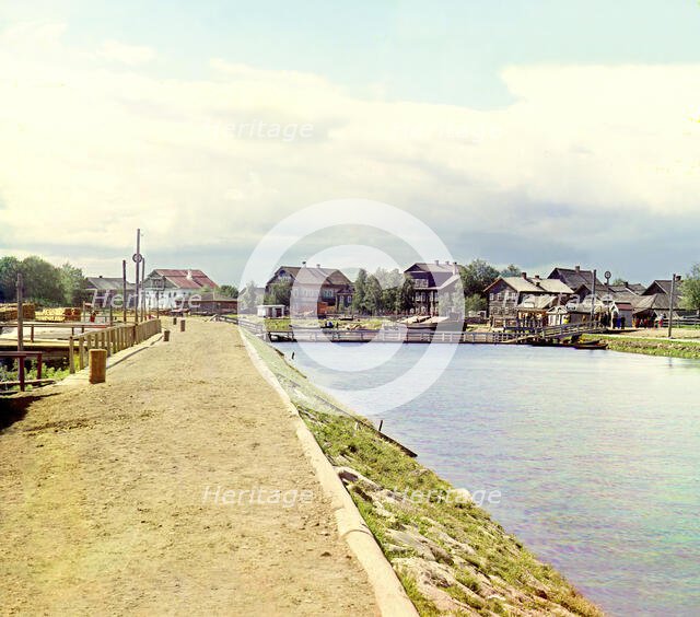 Onezhskii Canal near Voznesene [Russian Empire], 1909. Creator: Sergey Mikhaylovich Prokudin-Gorsky.