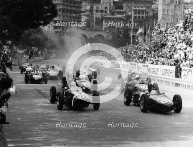 The start of the Monaco Grand Prix, Monte Carlo, 1961. Artist: Unknown