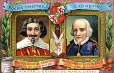 Miguel de Cervantes Saavedra and Pedro Calderon De La Barca, c1900. Artist: Unknown