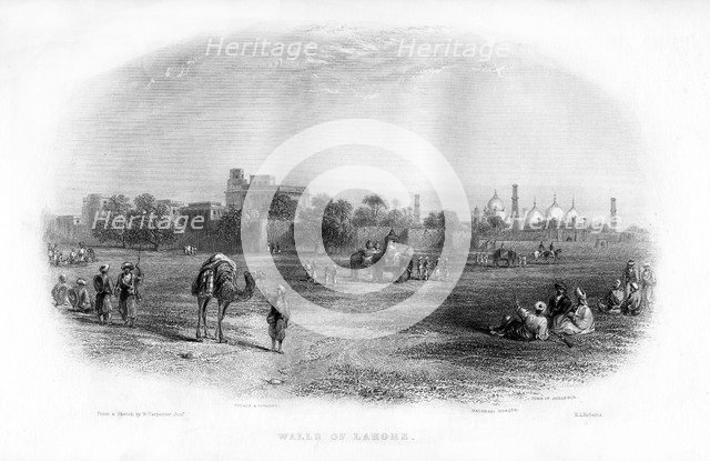 'Walls of Lahore', 19th century.Artist: EL Roberts