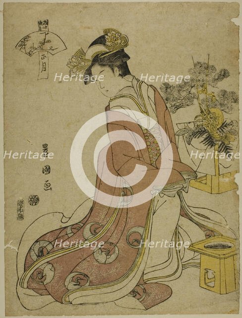 The First Month (Sho gatsu), from the series "Fashionable Twelve Months (Furyu junikagetsu)", c.1793 Creator: Utagawa Toyokuni I.