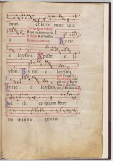 Leaf 5 from an antiphonal fragment, c. 1275. Creator: Unknown.