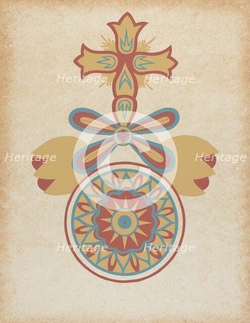 Santa Barbara Mission Doorway Design from the portfolio "Decorative Art...", 1935/1942. Creator: Unknown.