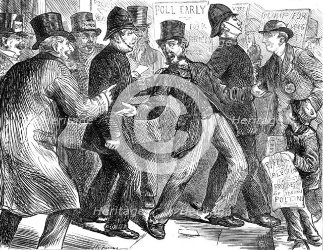 Election Sketches: the fate of a personator, 1880. Creator: Unknown.