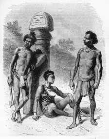 'Group of Sôntals, natives of the Rajmahal Mountains (Bengal)', c1891. Creator: James Grant.