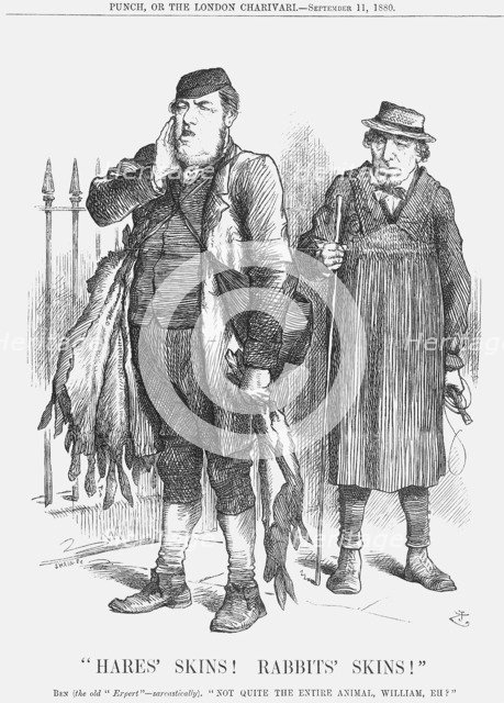 Hares' Skins! Rabbist's Skins!, 1880. Artist: Joseph Swain