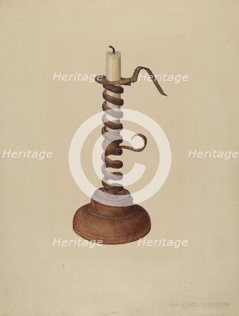 Candlestick, 1935/1942. Creator: Christabel Scrymser.