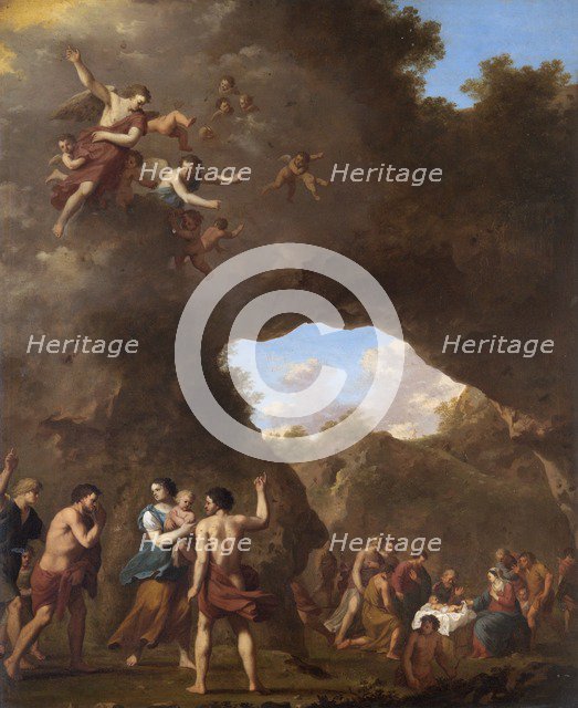 'The Angels guiding the Shepherds to the Nativity', 17th Century. Artist: Cornelis van Poelenburgh.