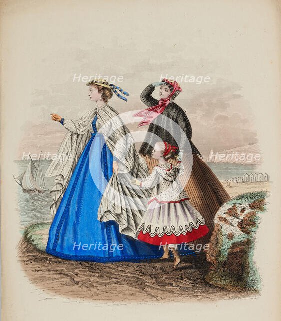 Fashion plate - Journal des Demoiselles XI, 1866. Creator: Gilquin fils.