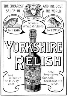 Advertisement for Yorkshire Relish, 1898. Creator: Unknown.