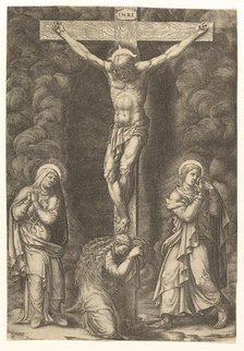 The Crucifixion with the Virgin, the Magdalen, and St. John, late 1570s. Creator: Giorgio Ghisi.