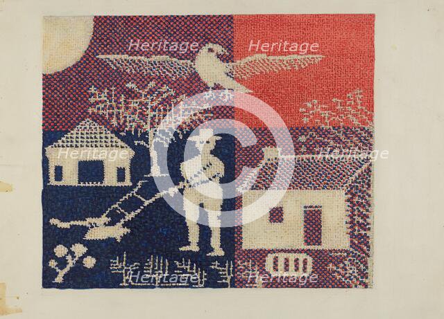 Coverlet Detail, c. 1937. Creator: Ruth M. Barnes.