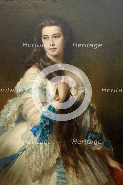 Nadezhda Nikolayevna Rimskaya-Korsakova née Purgold, c. 1870. Artist: Winterhalter, Franz Xavier (1805-1873)