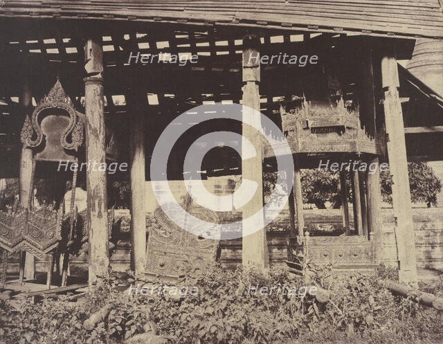 Tsagain Myo: Litters under a shed., August 29-30, 1855. Creator: Captain Linnaeus Tripe.