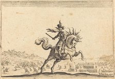 Military Commander on Horseback, c. 1622. Creator: Jacques Callot.