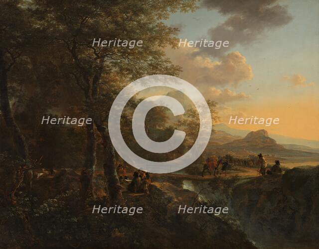 Italian Landscape with a Draughtsman, c.1650-1652. Creator: Jan Dirksz Both.