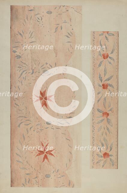 Stencilled Wall (From an Inn), c. 1937. Creator: Ray Holden.