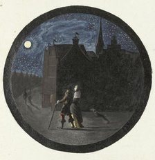 Couple walking in moonlight, in or after c.1654-in or before c.1659. Creator: Gesina ter Borch.