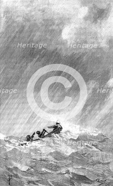 Sketches in Formosa: crossing the lagoon in a gale, 1890. Creator: Unknown.