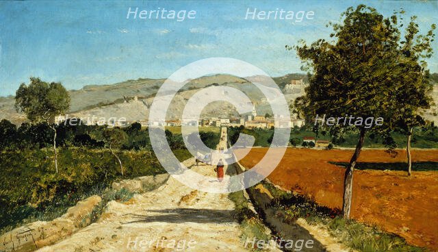 Paysage de Provence. Vue de Saint-Saturnin-les-Apt., 1867. Creator: Paul Guigou.