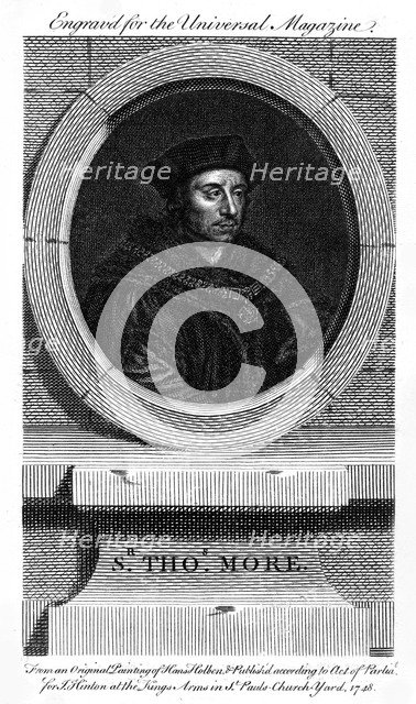 Sir Thomas More, Catholic English lawyer, writer, and politician, (1748). Artist: Unknown