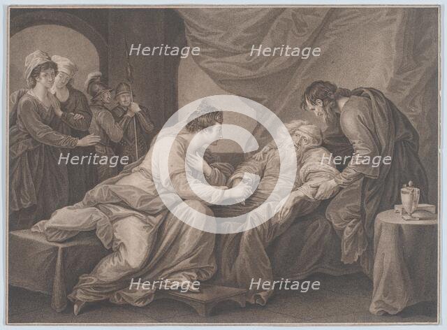 King Lear and Cordelia (Shakespeare, King Lear, Act 4, Scene 7), ca. 1783. Creator: Francesco Bartolozzi.