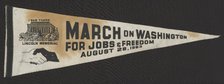 Pennant from the March on Washington carried by Edith Lee-Payne, 1963. Creator: Unknown.